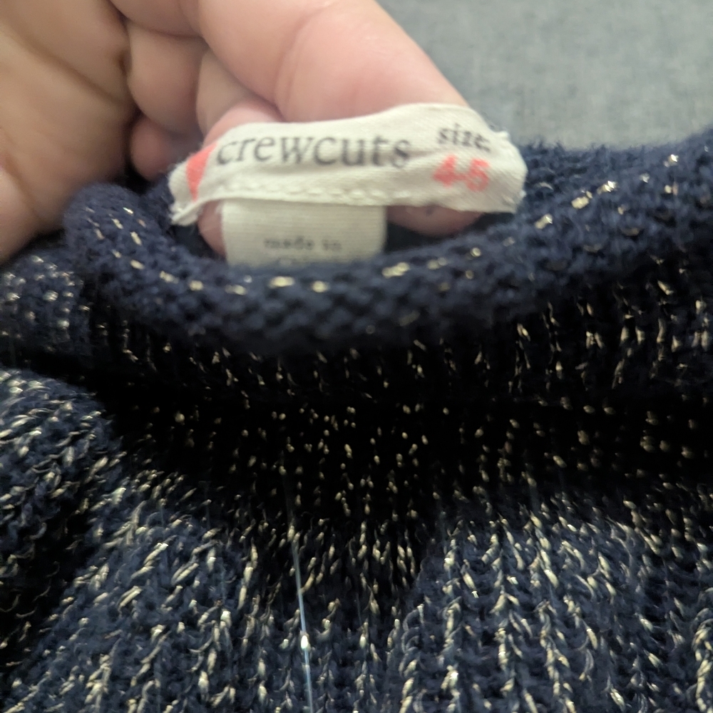 Crewcuts Blue And Gold Ruffle Sweater - Picture 3 of 3